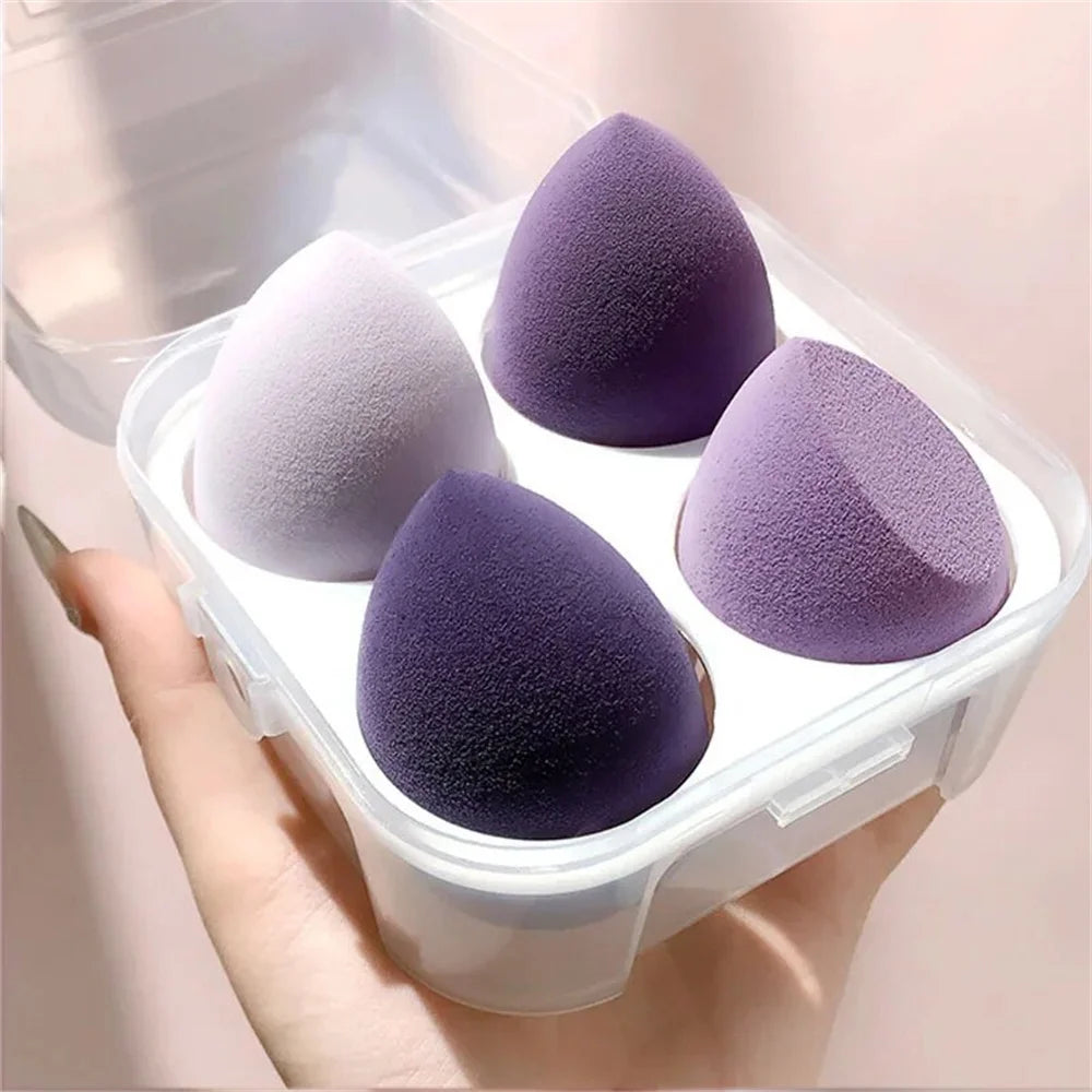 LuxuryGlow 4PCS Soft Makeup Sponge Blender Set – Flawless Foundation & Powder Puff