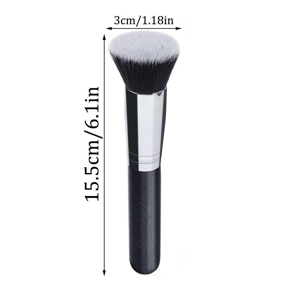 LuxuryGlow Large Flat Head Foundation Makeup Brush – Portable Beauty Tool for Smooth Application