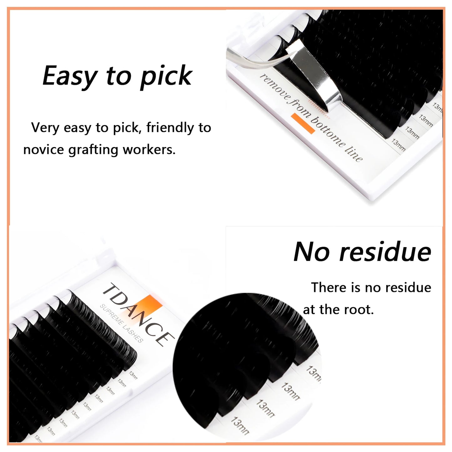 TDANCE Classic Individual Eyelash Extensions – 16 Rows Soft Faux Mink Lashes for Russian Volume C90