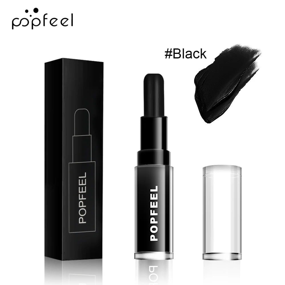 POPFEEL Halloween Black Lip Kit – Matte Lipstick & Gloss Long-Lasting