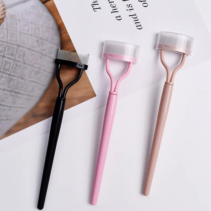 LuxuryGlow Stainless Steel Eyelash Separator & Curler | Metal Teeth Mascara Comb