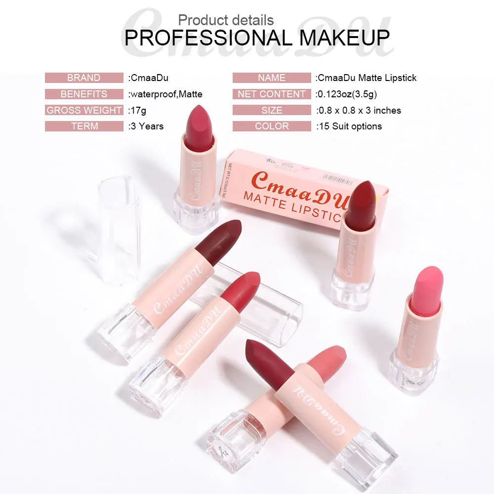 cmaadu Velvet Matte Lipstick – Long-Lasting, Waterproof & Moisturizing Gloss