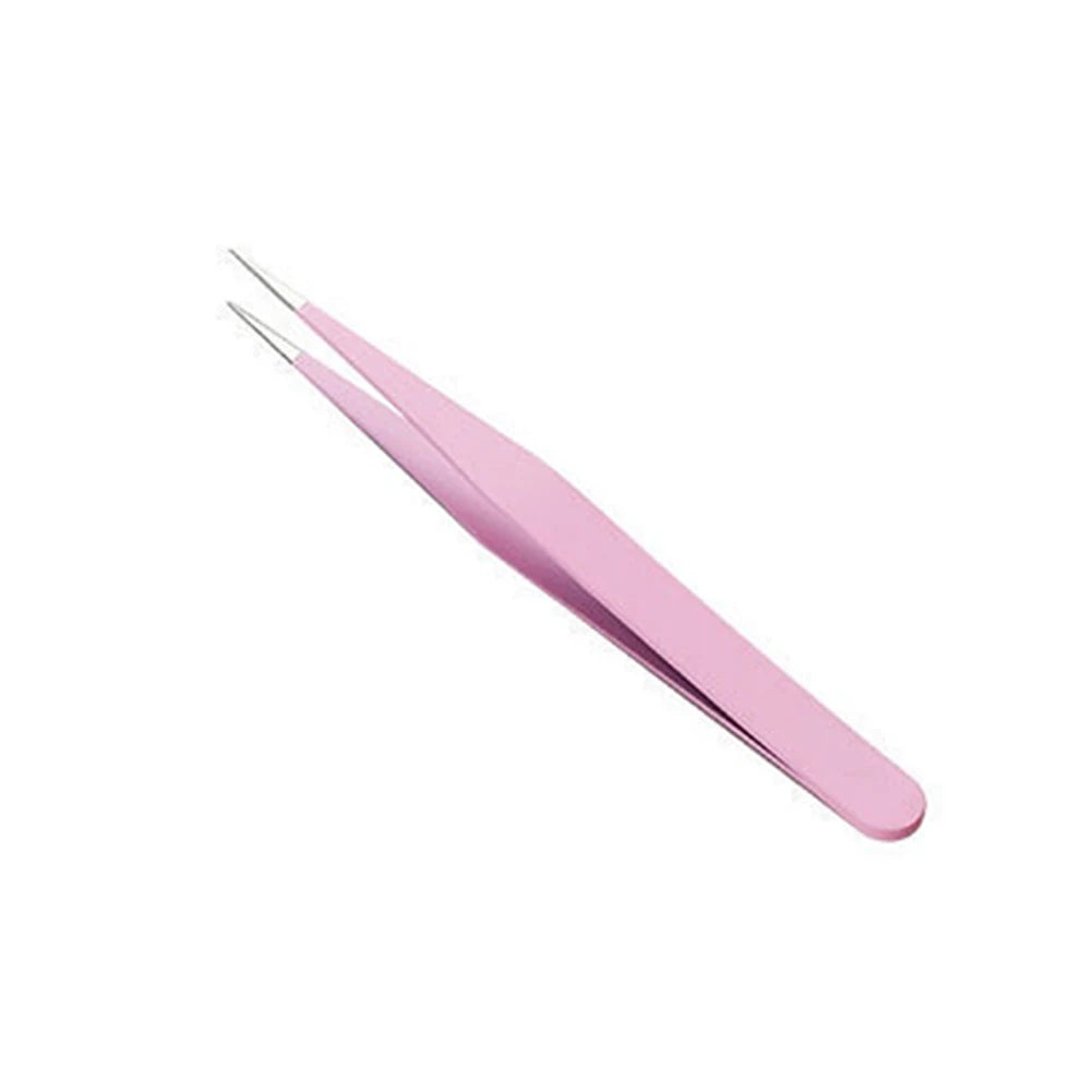 LuxuryGlow Macaron Color Eyelash Tweezers – Stainless Steel Precision Tool for Nail Art, Stickers & DIY Crafts