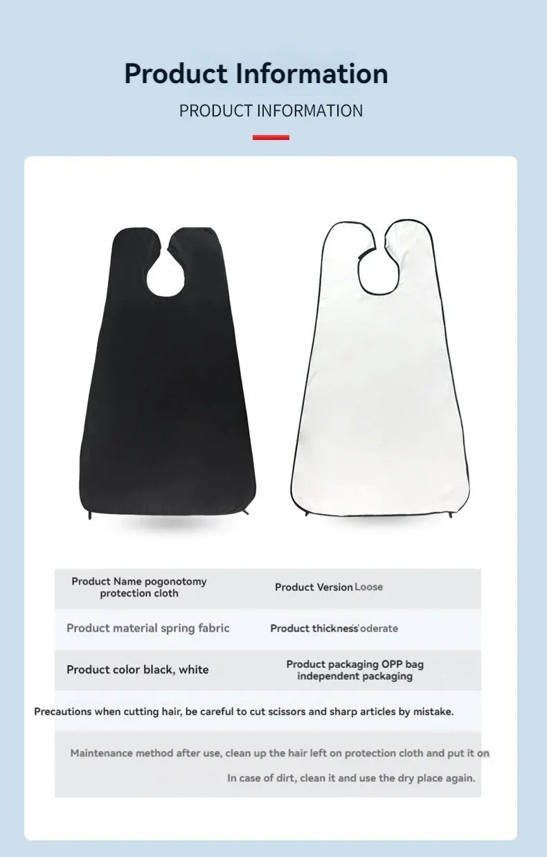 LuxuryGlow No-Mess Shaving Bib for Men – Beard Trimming Apron with Suction Cups