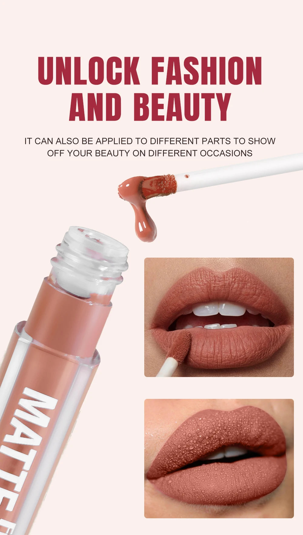 Fit Colors Matte Lip Gloss – Waterproof, Long-Lasting Velvet Lipstick