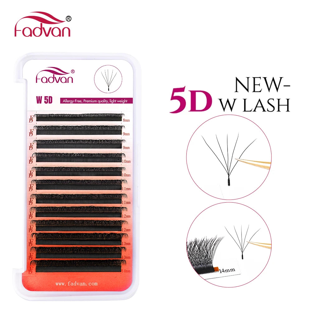 FADVAN W-Shape Volume Lash Extensions – 3D to 8D Premade Fans, Faux Mink