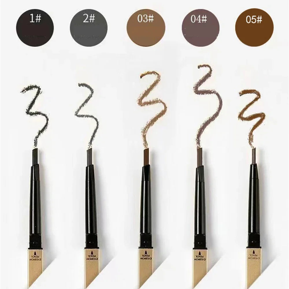 LuxuryGlow 5-Color Double Head Waterproof Eyebrow Pencil with Brush | Long-Lasting & Sweatproof
