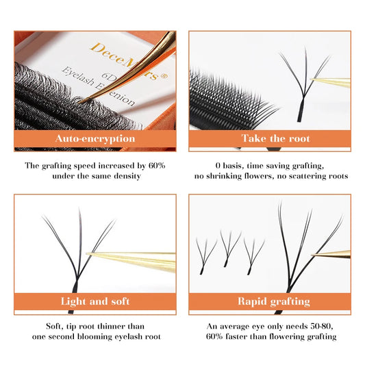 DeceMars 6D-W Eyelash Extensions – Lightweight, Natural-Look Lashes