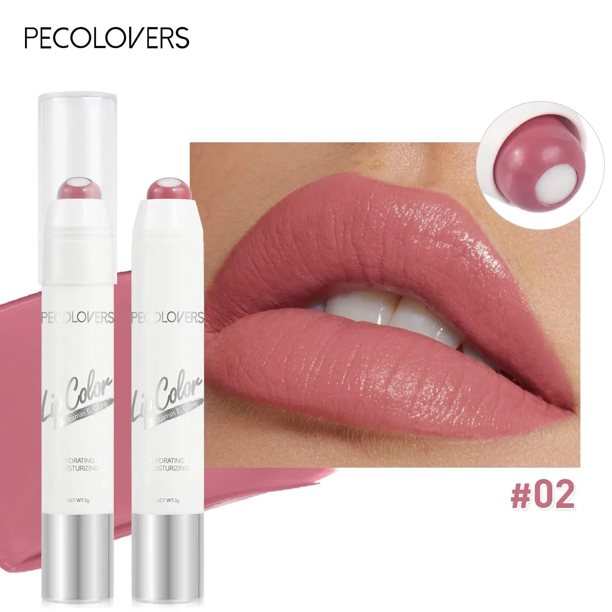 Lápiz labial mate LuxuryGlow 2 en 1 color nude y rojo: hidratante, resistente al agua y de larga duración.