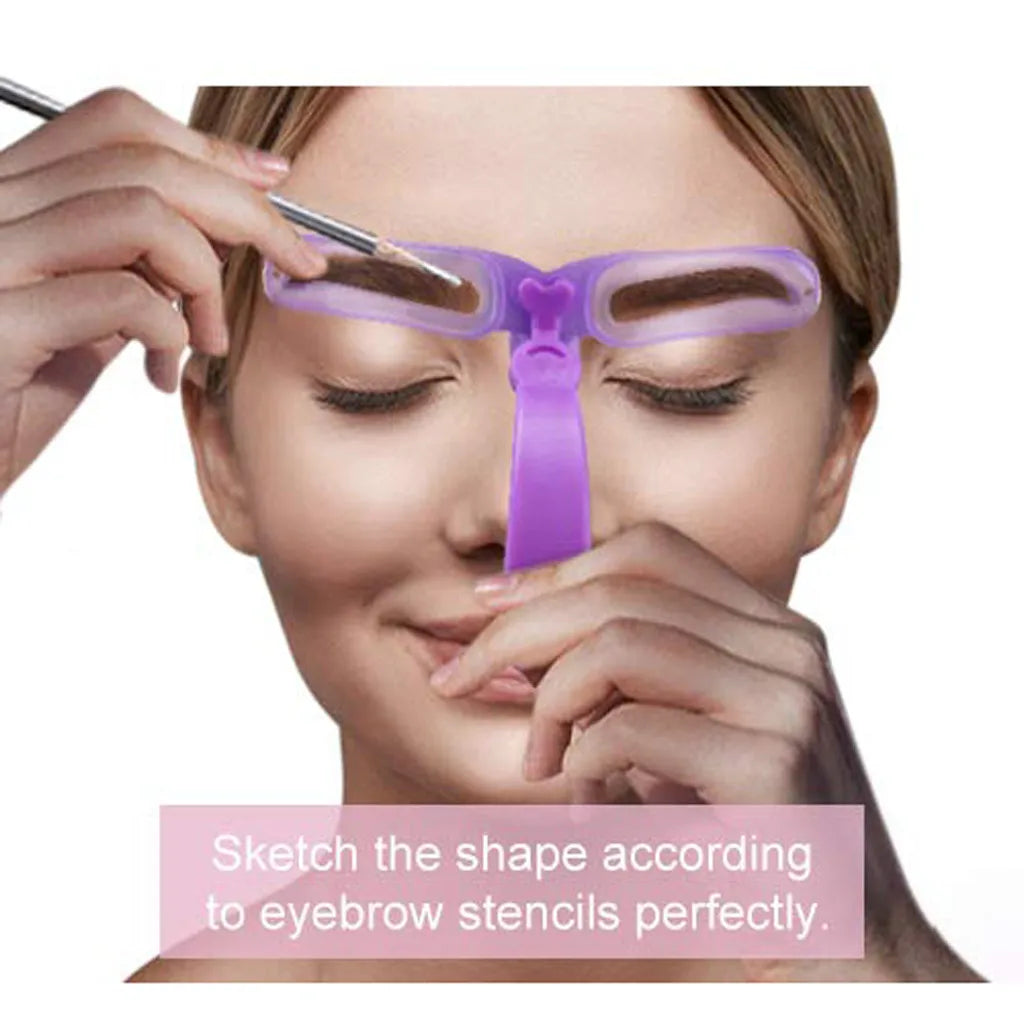 ZXZZS 8-in-1 Reusable Eyebrow Stencil Kit with Brow Stamp – Easy Makeup Tool