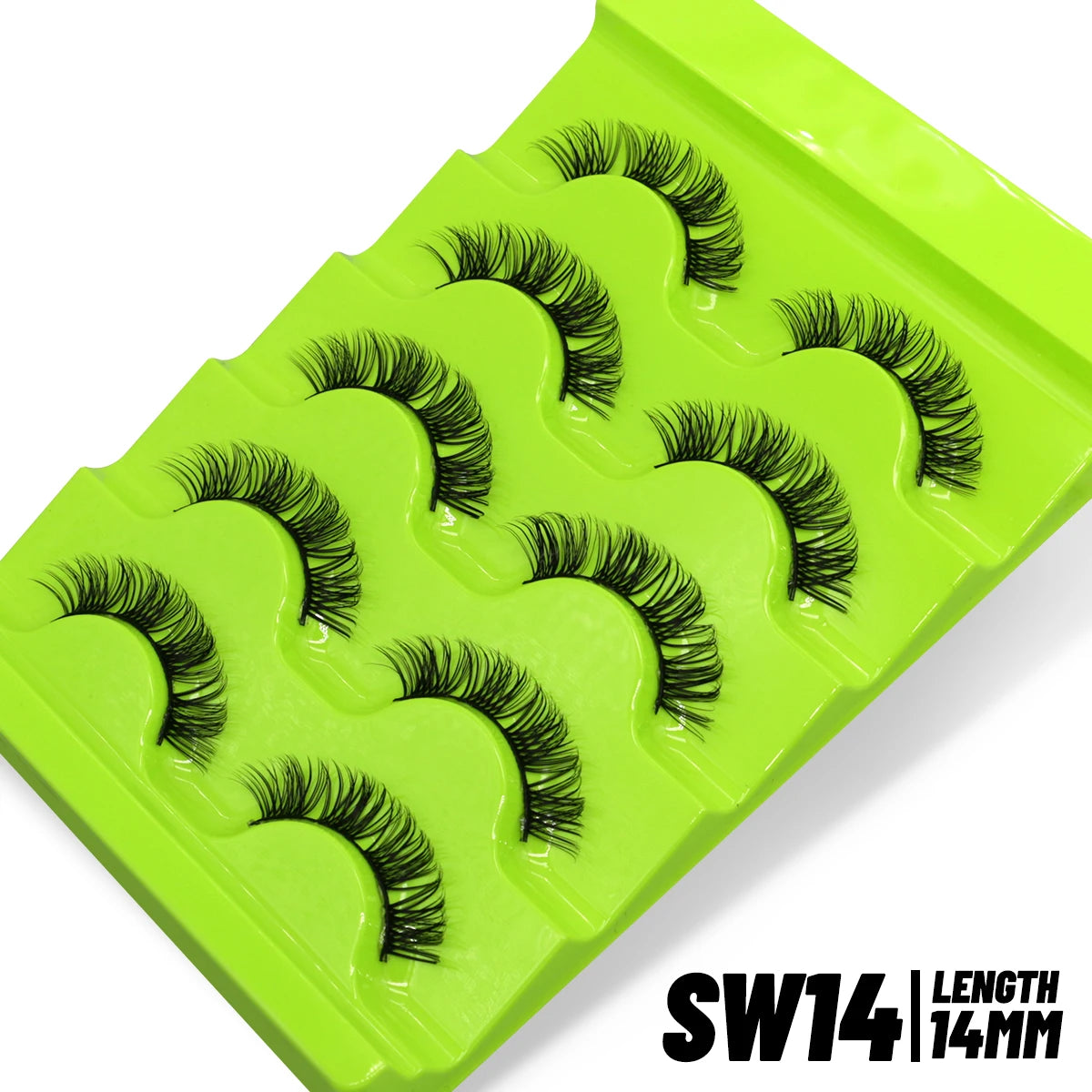 GROINNEYA Cat Eye Wispy Lashes – 5/6 Pairs Clear Band Natural 6D Eyelash Extensions