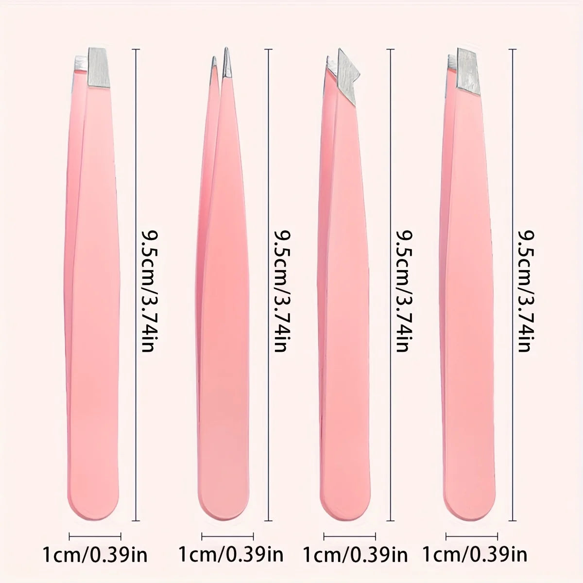 مجموعة ملاقط دقيقة من LuxuryGlow، مكونة من 4 قطع - مجموعة أدوات احترافية لإزالة شعر الحواجب والوجه