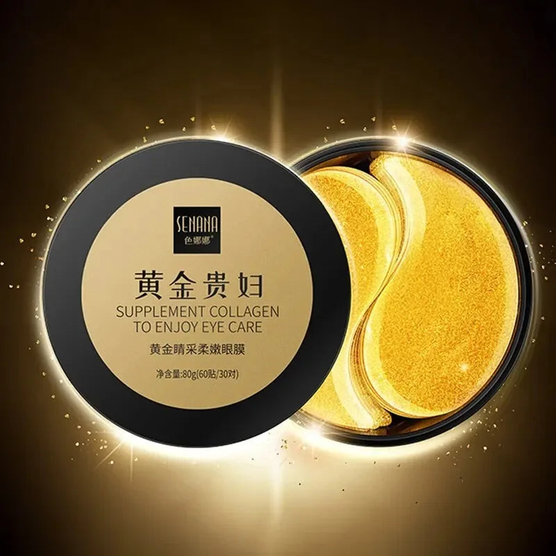 REAROYA 24K Gold Collagen Eye Mask – 60 Pcs for Dark Circles, Puffiness & Fine Lines