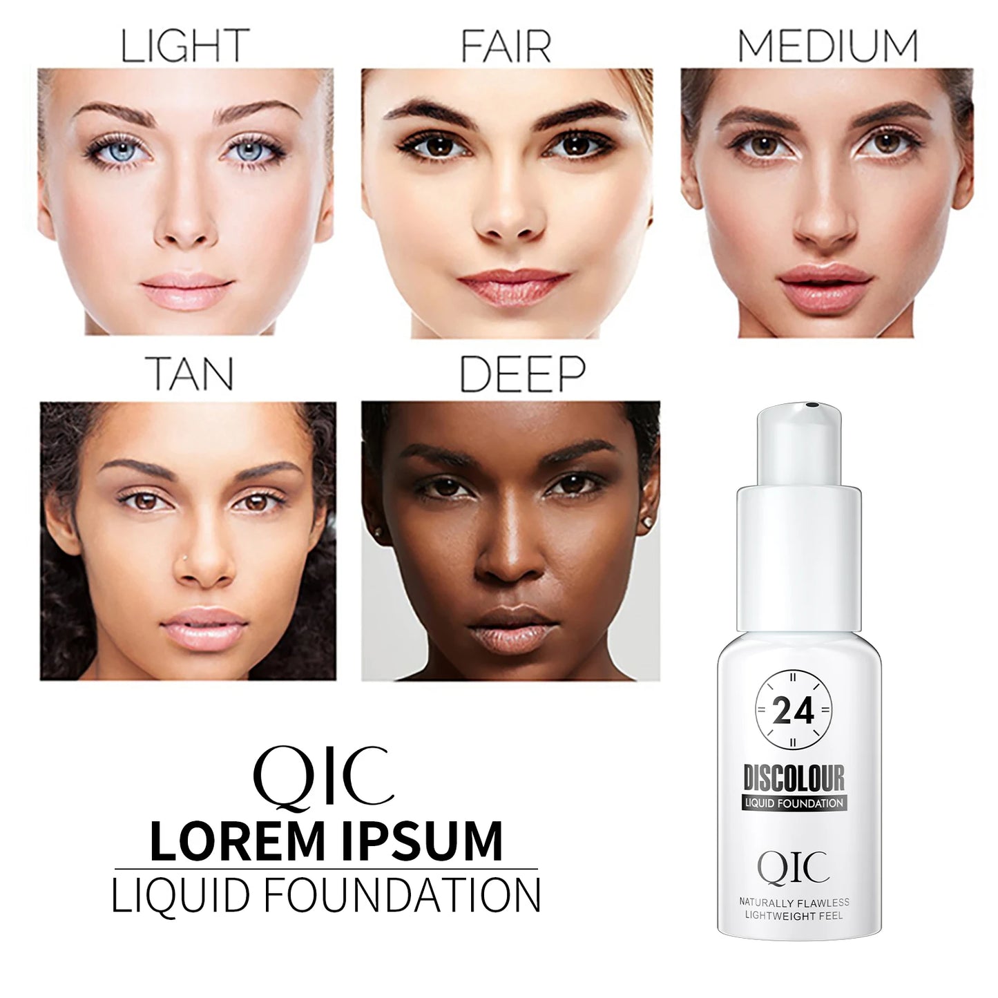 QIC Magic Color Changing Foundation – Long-Lasting, Hydrating, Matte Finish