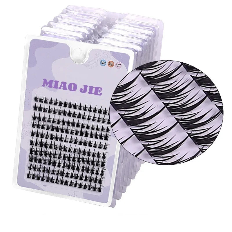 RBQJ MIAOJIE 160 Rows Faux Mink Cluster Lashes – Natural DIY Eyelash Extensions