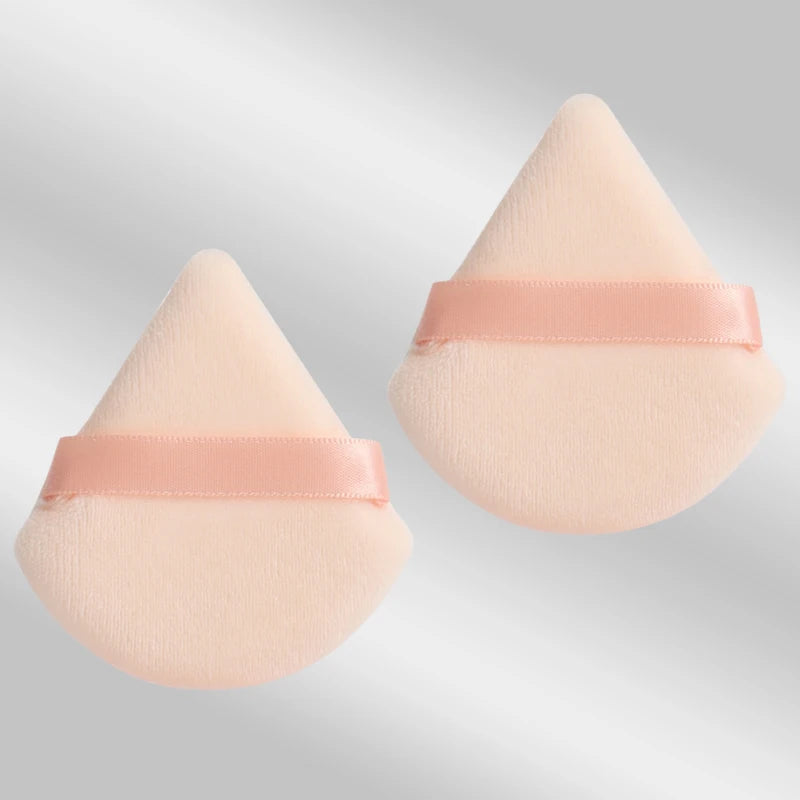 LuxuryGlow 2PCS Triangle Velvet Powder Puff – Soft Reusable Makeup Blender for Flawless Foundation Application