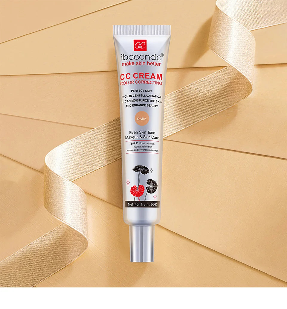 Crema CC correctora de color ibcccndc – Base de maquillaje reparadora y blanqueadora Centella de 45 ml
