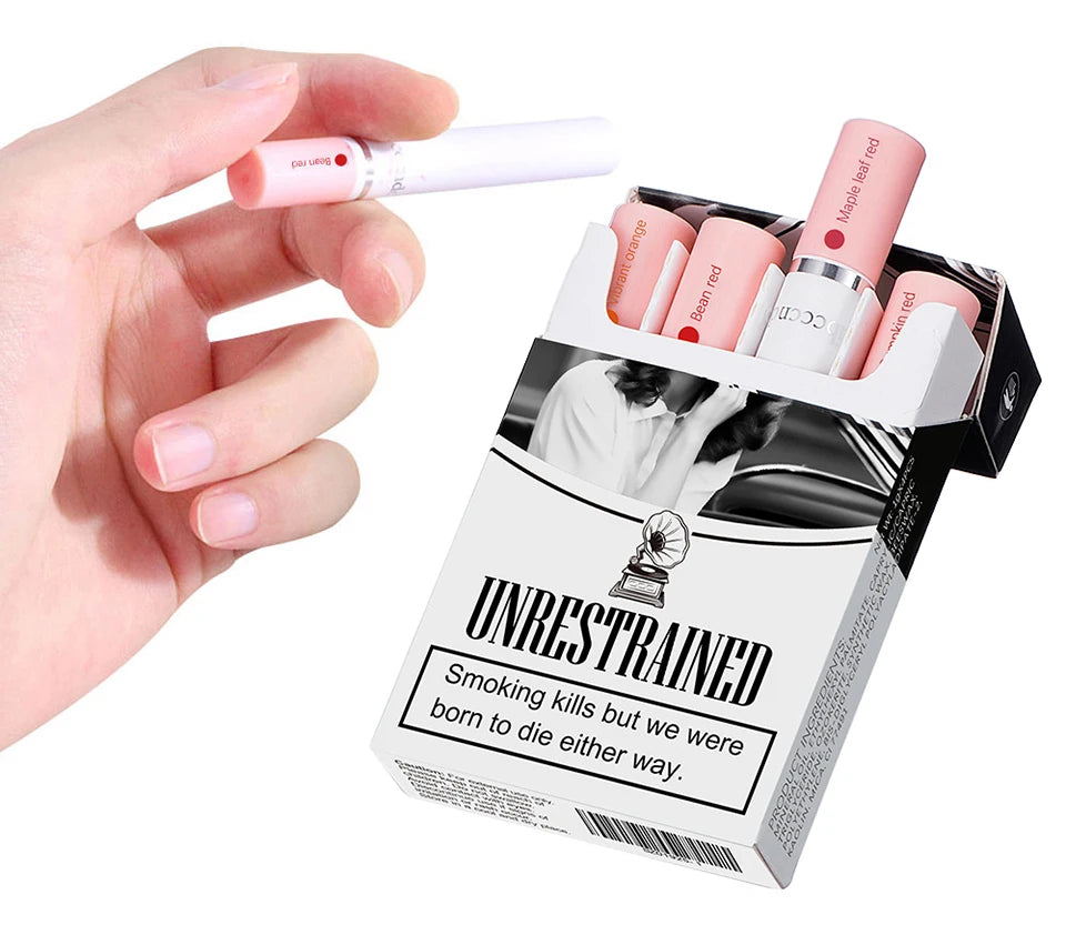 ibcccndc Cigarette Lip Gloss Set – 4 Colors Matte, Waterproof, Long-Lasting Lipstick for Women
