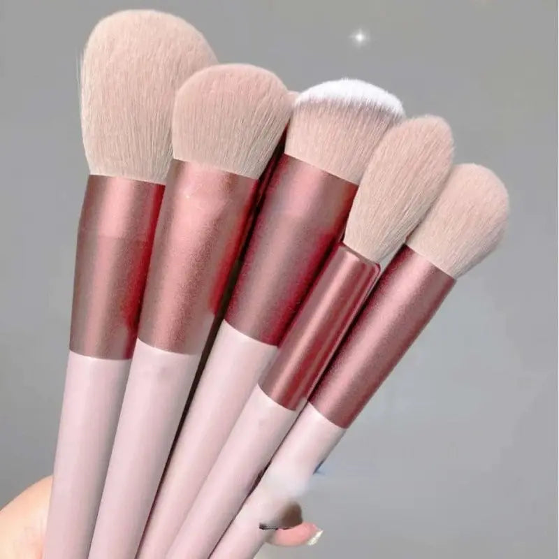 مجموعة فرش مكياج احترافية من LuxuryGlow، مكونة من 13 قطعة، لظلال العيون وأحمر الخدود وكريم الأساس