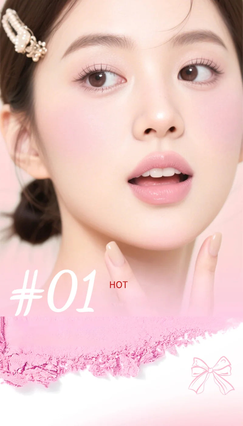 أحمر خدود كوري وردي من LuxuryGlow - إسفنجة ناعمة لتوهج طبيعي