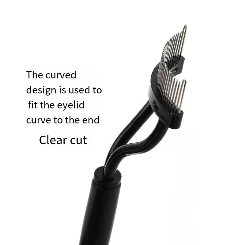 LuxuryGlow Stainless Steel Eyelash Separator & Curler | Metal Teeth Mascara Comb