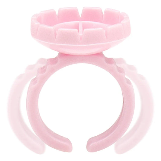 RPXBGUCKARHG 50/100PCS Disposable Eyelash Glue Ring Holders | Lash Extension Tool