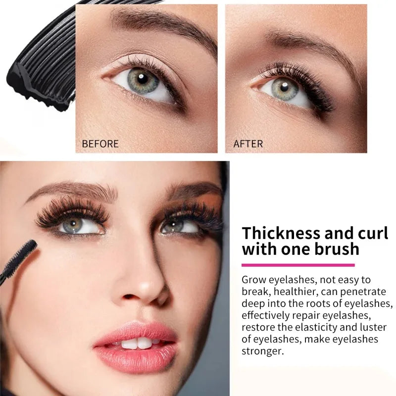 LIDORIA 4D Waterproof Lengthening Mascara – Thick, Curling & Smudge-Proof (10ml)
