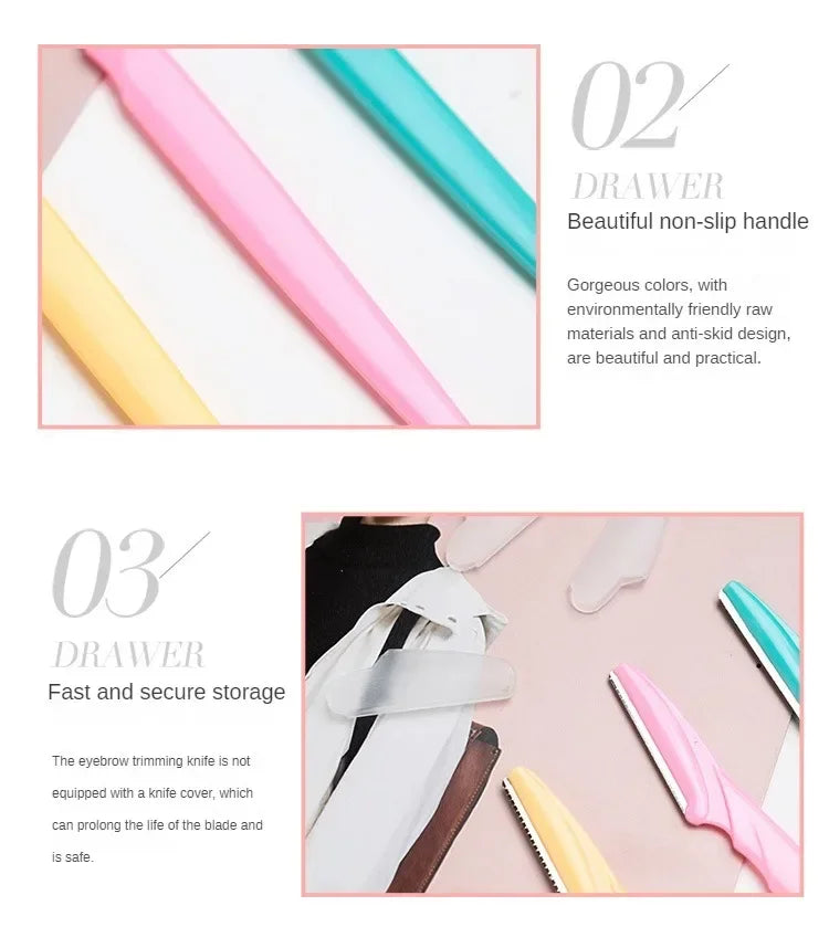 LuxuryGlow Portable Eyebrow Trimmer Razor – Stainless Steel Face & Brow Shaver for Women (1PC)