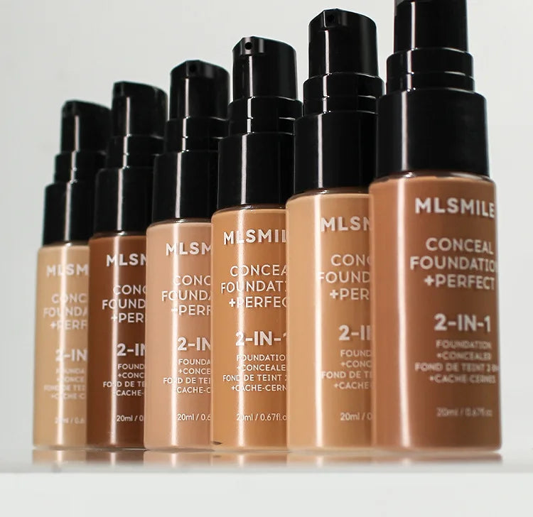 Base de maquillaje en polvo de 6 colores MLSMILE: resistente al agua, de larga duración y con control de grasa.