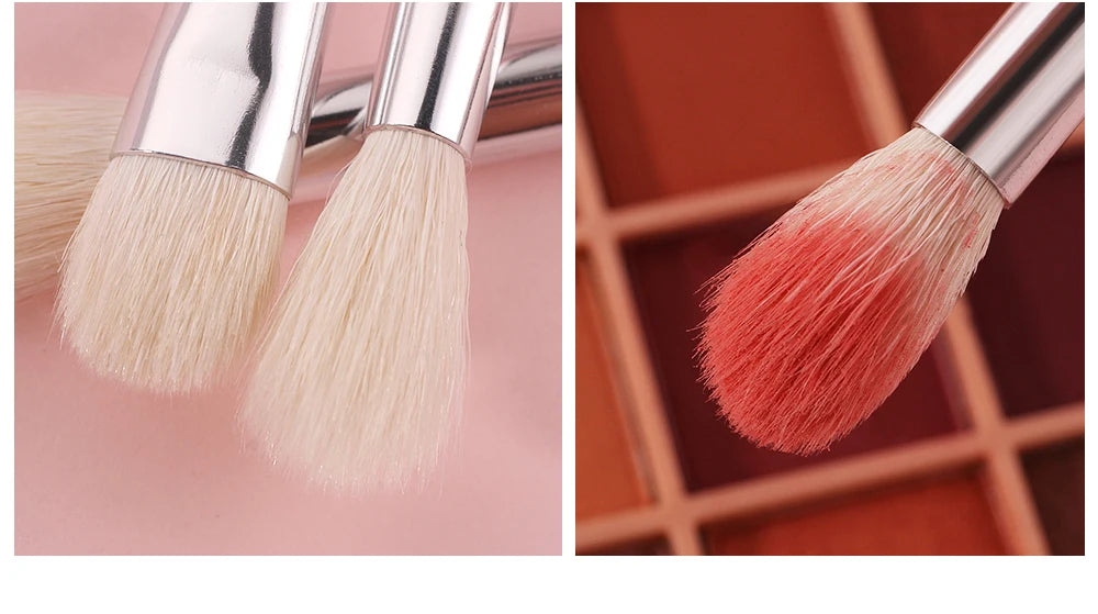 BEILI - Juego de 30 brochas de maquillaje negras de pelo de cabra y sintético, kit profesional C60