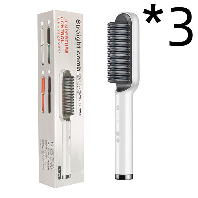 LuxuryGlow 2-in-1 Hair Straightener & Hot Comb – Negative Ion Curling Brush