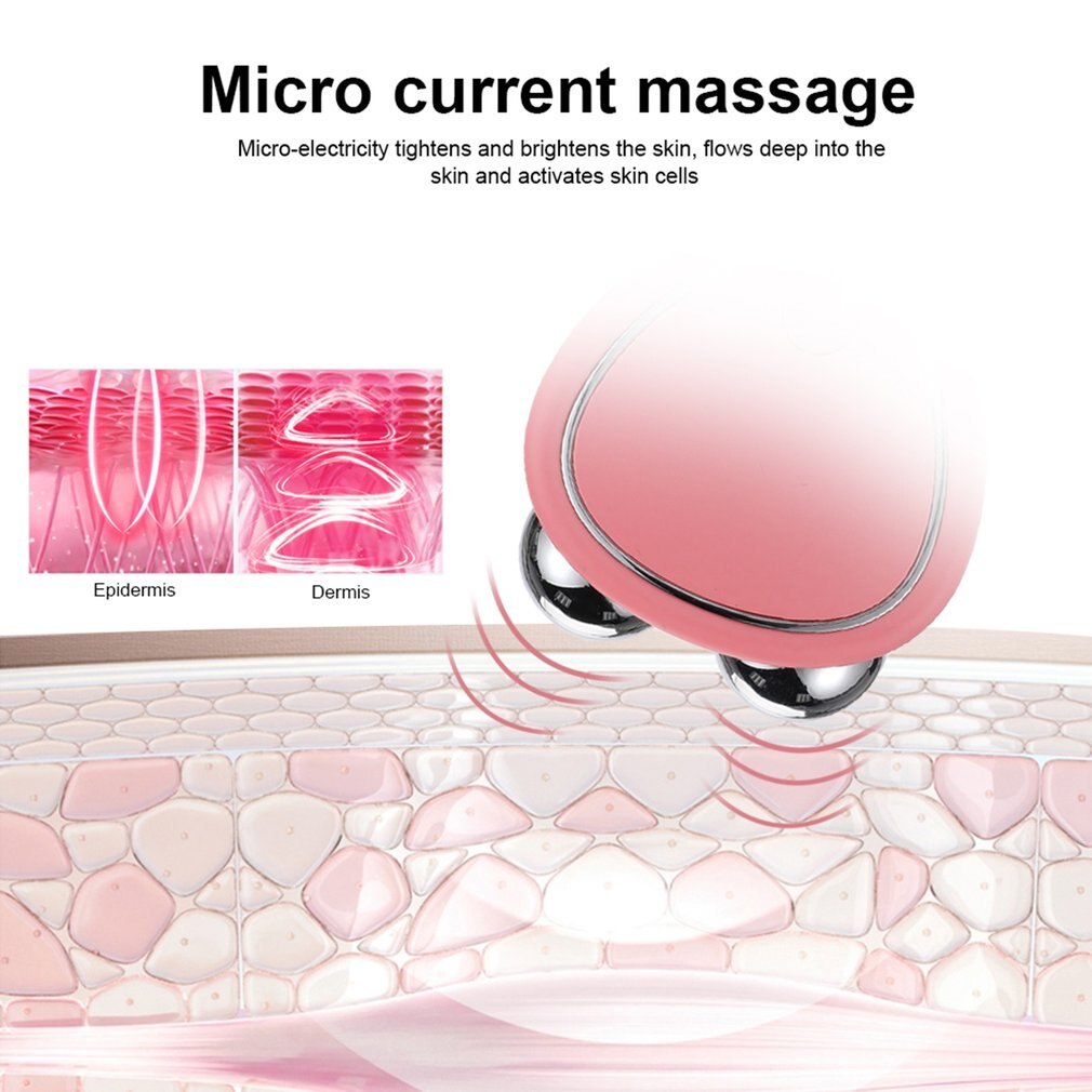 LuxuryGlow Portable Microcurrent Face Lifting Massager – Double Roller Anti-Puffiness Tool