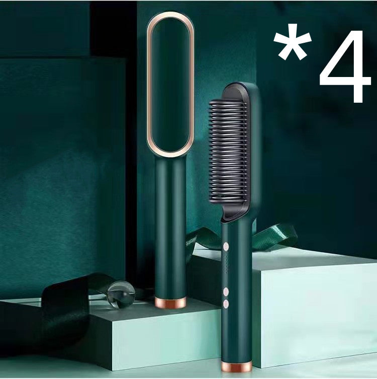 LuxuryGlow 2-in-1 Hair Straightener & Hot Comb – Negative Ion Curling Brush