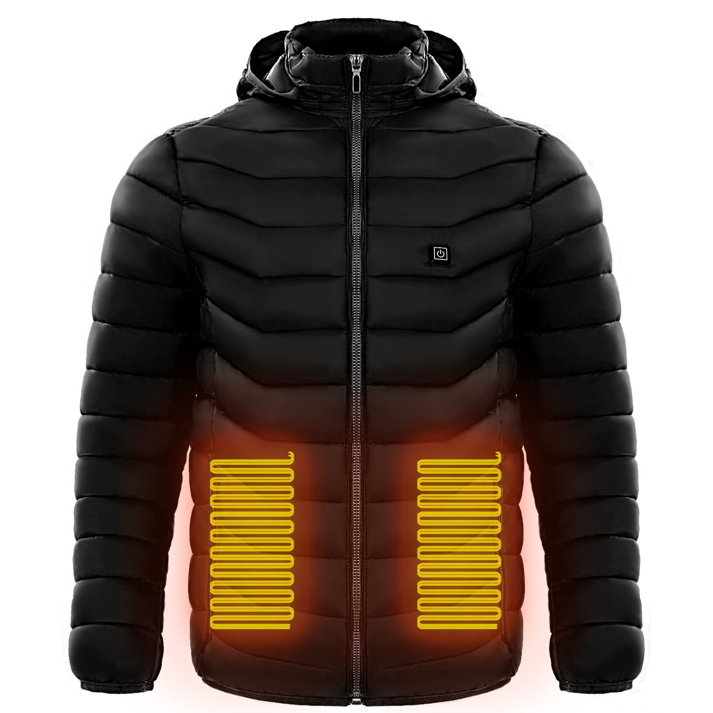 Men Heated Puffer Jacket Electric Heating Coat Insulated Hood Windbreaker 9Heat Zones - LUXURY GLOW