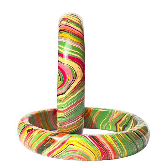 LuxuryGlow Lac Bangles . Juli Kada Collection – Handmade Multi-Color Burada (3 Pairs)