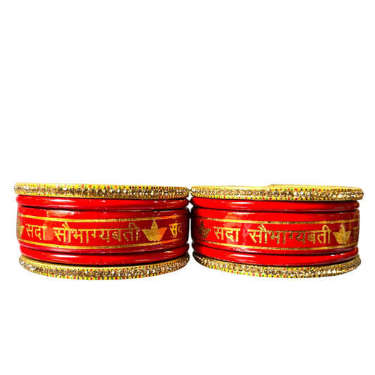 LuxuryGlow Lac Bangles Red Lac Bangles Set – Sada Saubhagyavati Design by . | Traditional Bridal Jewelry