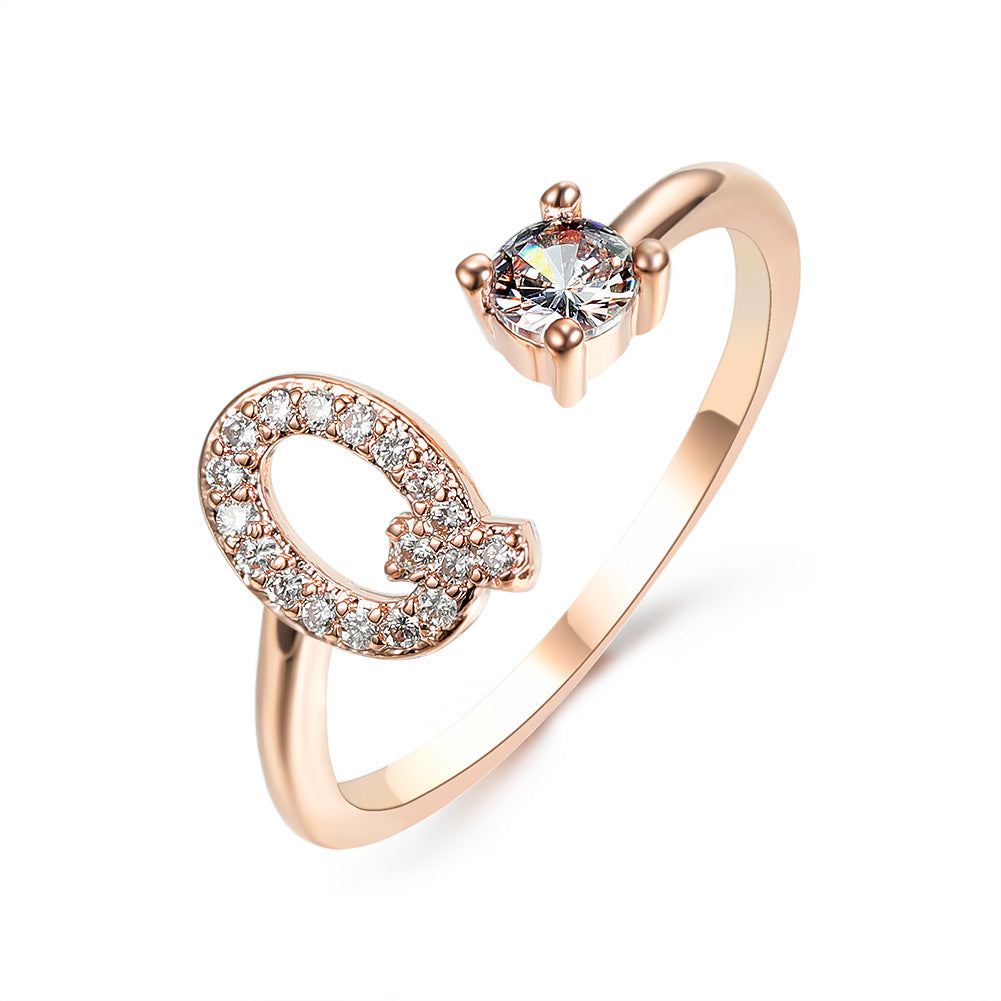 New Design Adjustable 26 Initial Letter Ring Fashion Jewelry For Women Simple Elegant Jewelry - LUXURY GLOW