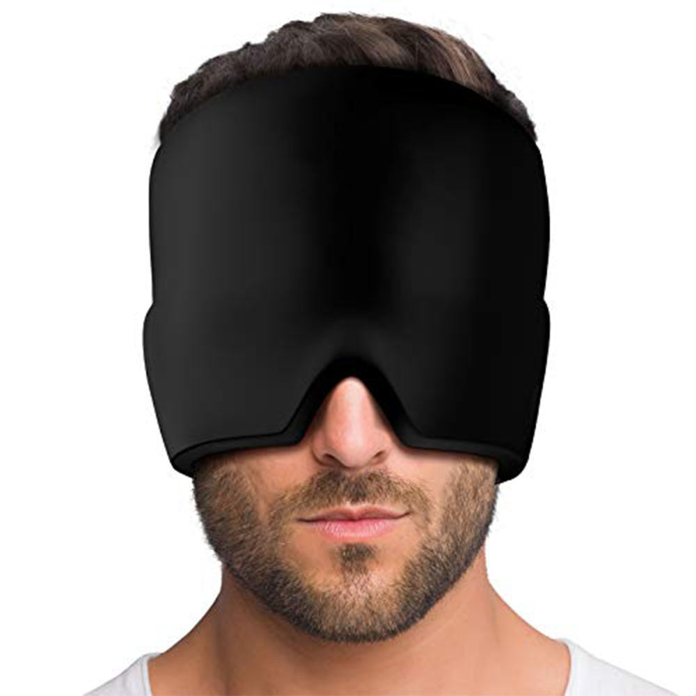 Gorro de terapia de frío LuxuryGlow 360° para aliviar la migraña con compresa de gel para cabeza y ojos