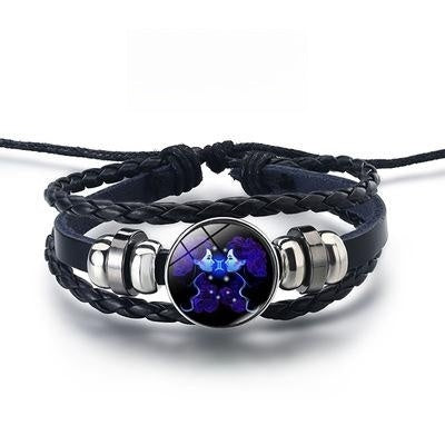 Pulsera luminosa LuxuryGlow de las 12 constelaciones: joyería unisex del zodiaco que brilla en la oscuridad
