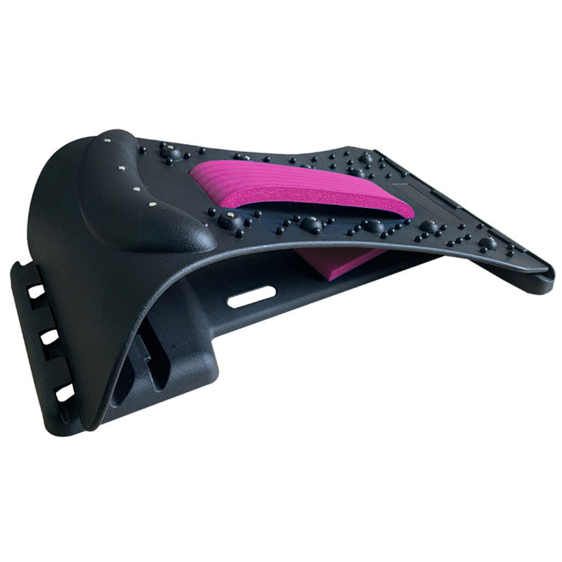 LuxuryGlow Adjustable Lumbar Back Stretcher & Massager for Pain Relief and Posture Correction