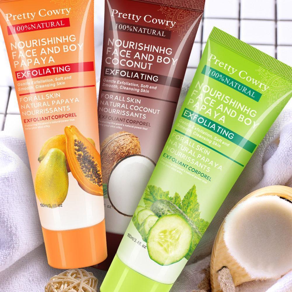 Pretty Cowry Exfoliating Gel Cream with Papaya, Cucumber & Coconut – 100ml