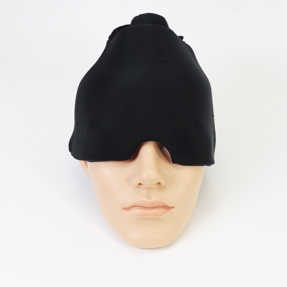 Gorro de terapia de frío LuxuryGlow 360° para aliviar la migraña con compresa de gel para cabeza y ojos