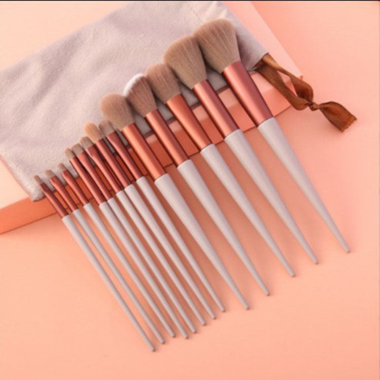 Juego de 13 brochas de maquillaje profesionales LuxuryGlow con cerdas sintéticas suaves