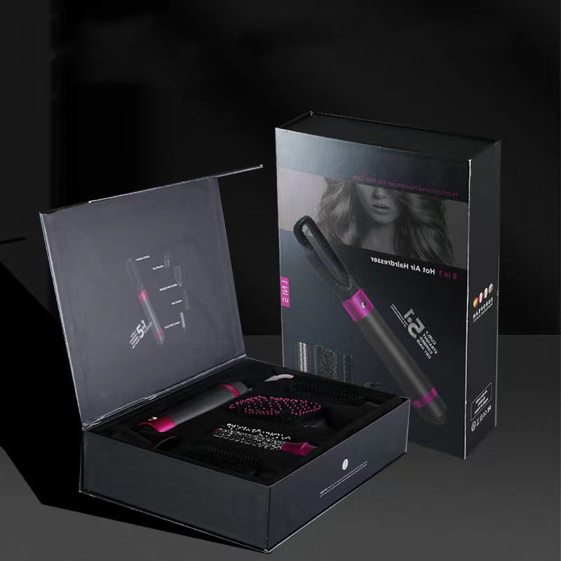 Set de cepillo secador de pelo 5 en 1 LuxuryGlow: secador, plancha, rizador y voluminizador