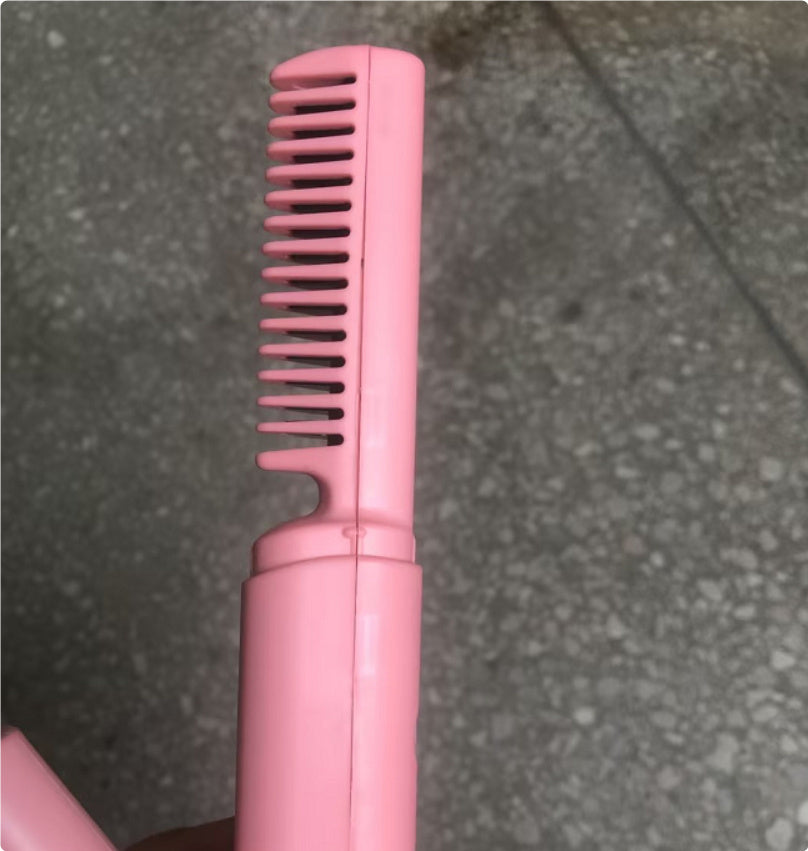 LuxuryGlow Wireless Hair Straightener & Curler Brush – Fast Heating, USB Rechargeable
