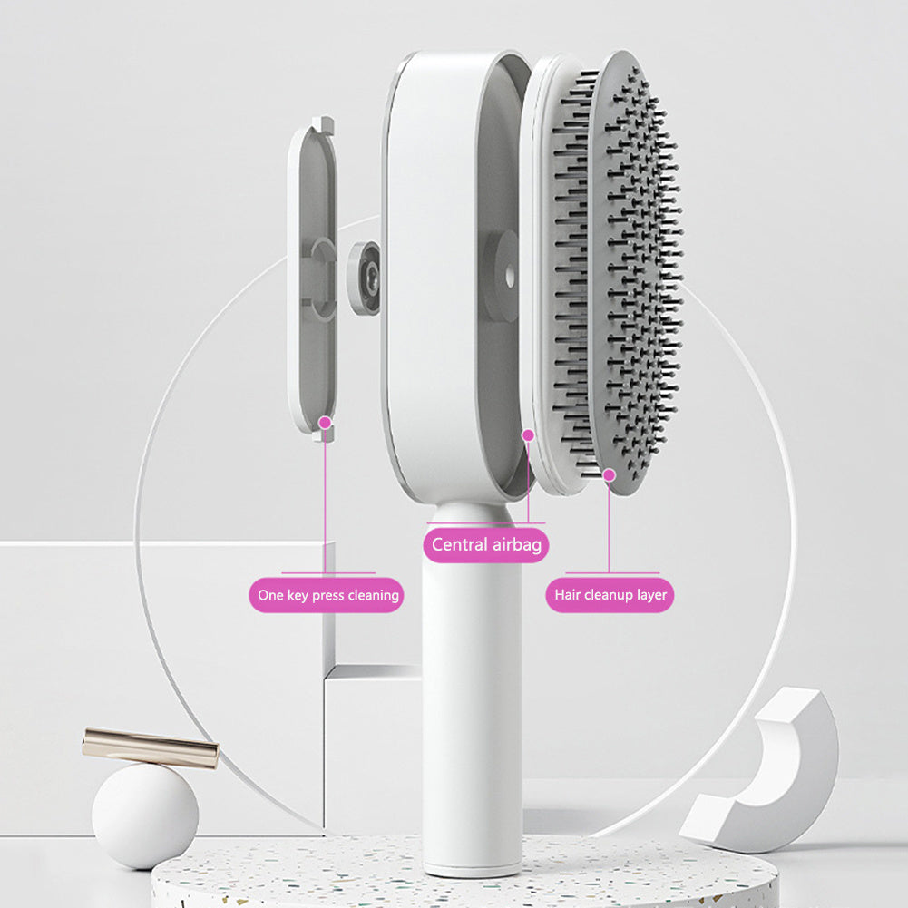 Self-Cleaning Hair Brush - Air Cushion Scalp Massager & Anti-Static - LUXURY GLOW