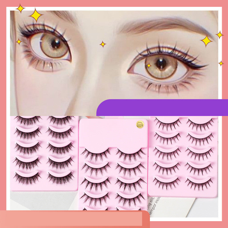 Pestañas Manga LuxuryGlow: 5 pares de pestañas postizas naturales y tenues para cosplay de anime