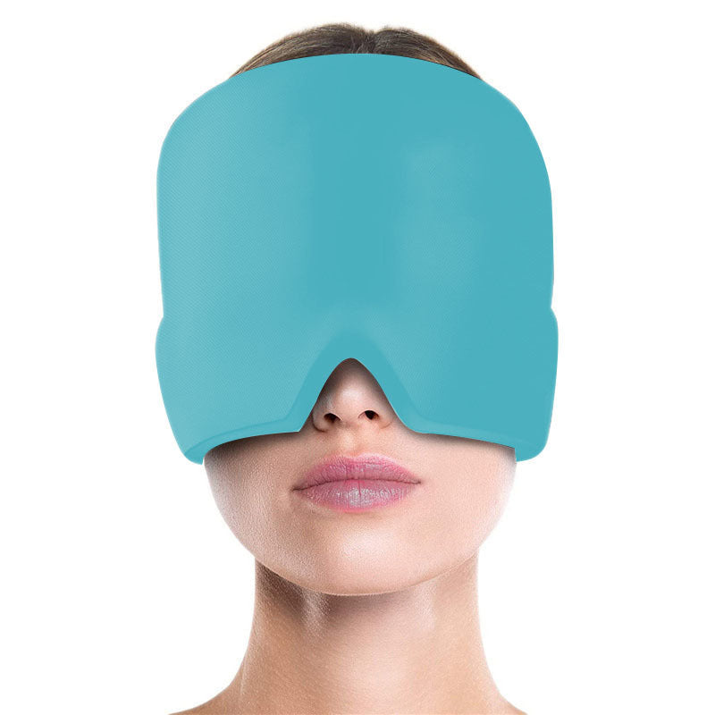 Gorro de terapia de frío LuxuryGlow 360° para aliviar la migraña con compresa de gel para cabeza y ojos