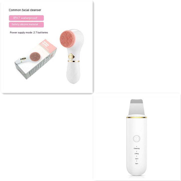 Cepillo limpiador facial eléctrico LuxuryGlow: limpiador profundo de poros y exfoliante (blanco)