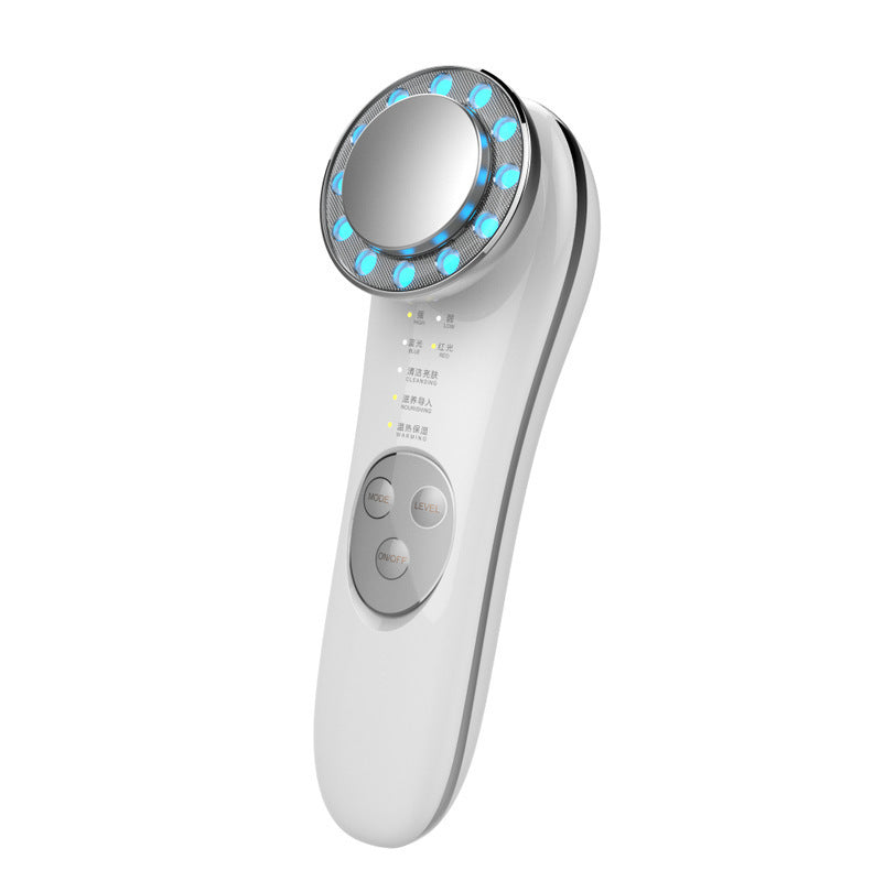 جهاز تدليك شد الوجه والبشرة 7 في 1 من LuxuryGlow مع تقنية LED وEMS